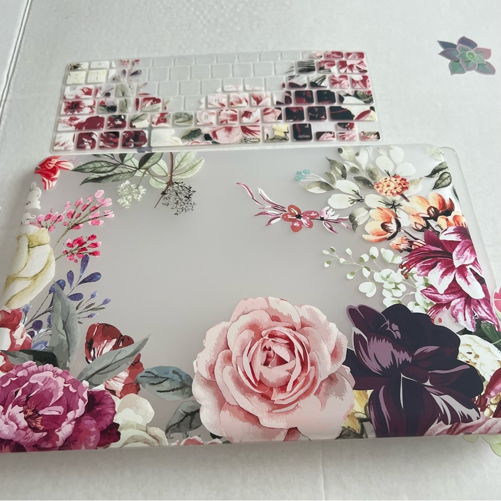 Floral Hard Shell Case & Soft Keyboard Cover Macbook Pro 13"